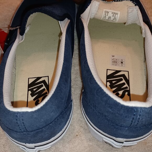Vans Men's 6.5/Women's 8 Slip On Debossed "Off The Wall" Blue RARE - Picture 12 of 12